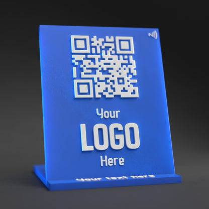 Large Qr Code Stand with NFC Chip - Custom Qr Stands