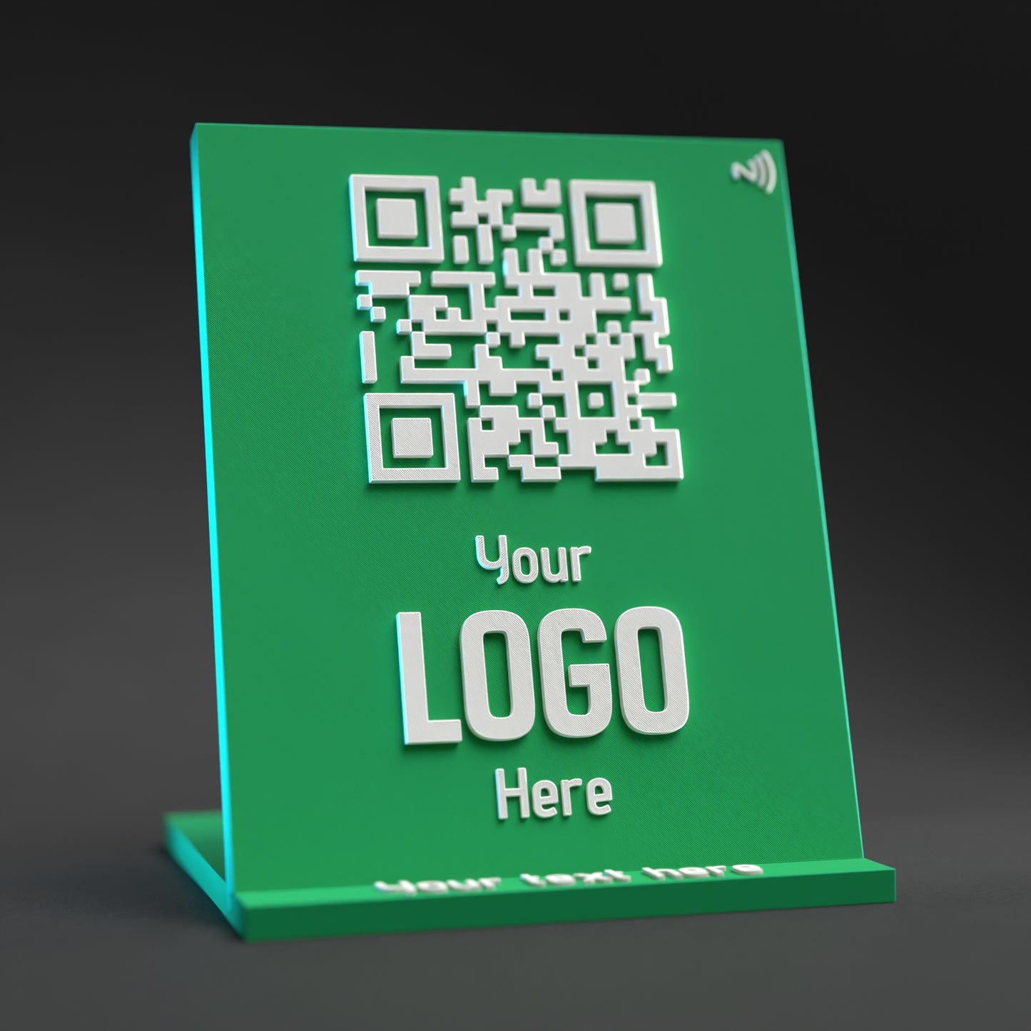 Large Qr Code Stand with NFC Chip - Custom Qr Stands