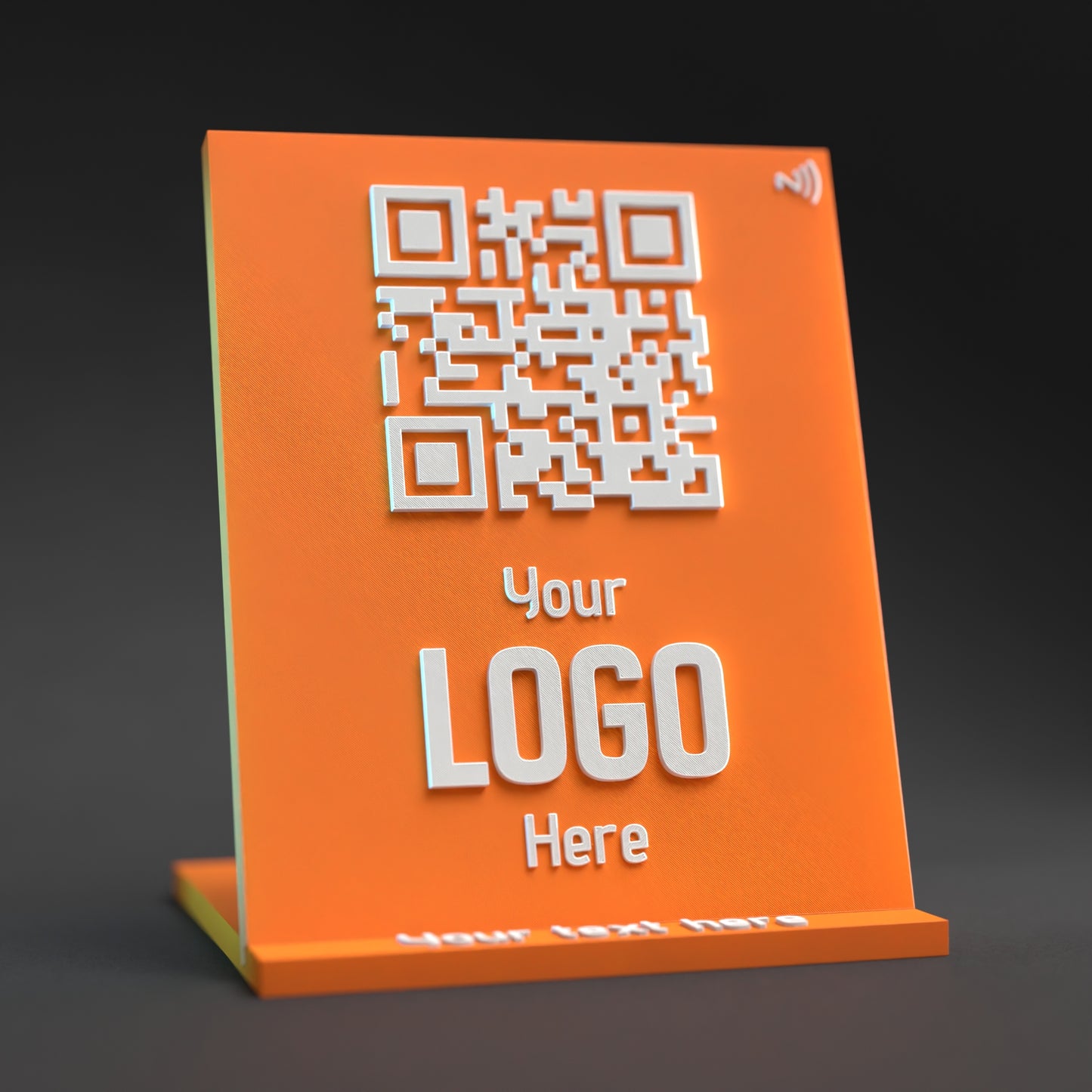 Large Qr Code Stand with NFC Chip - Custom Qr Stands