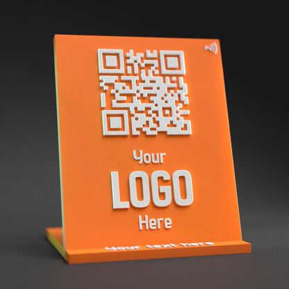 Large Qr Code Stand with NFC Chip - Custom Qr Stands