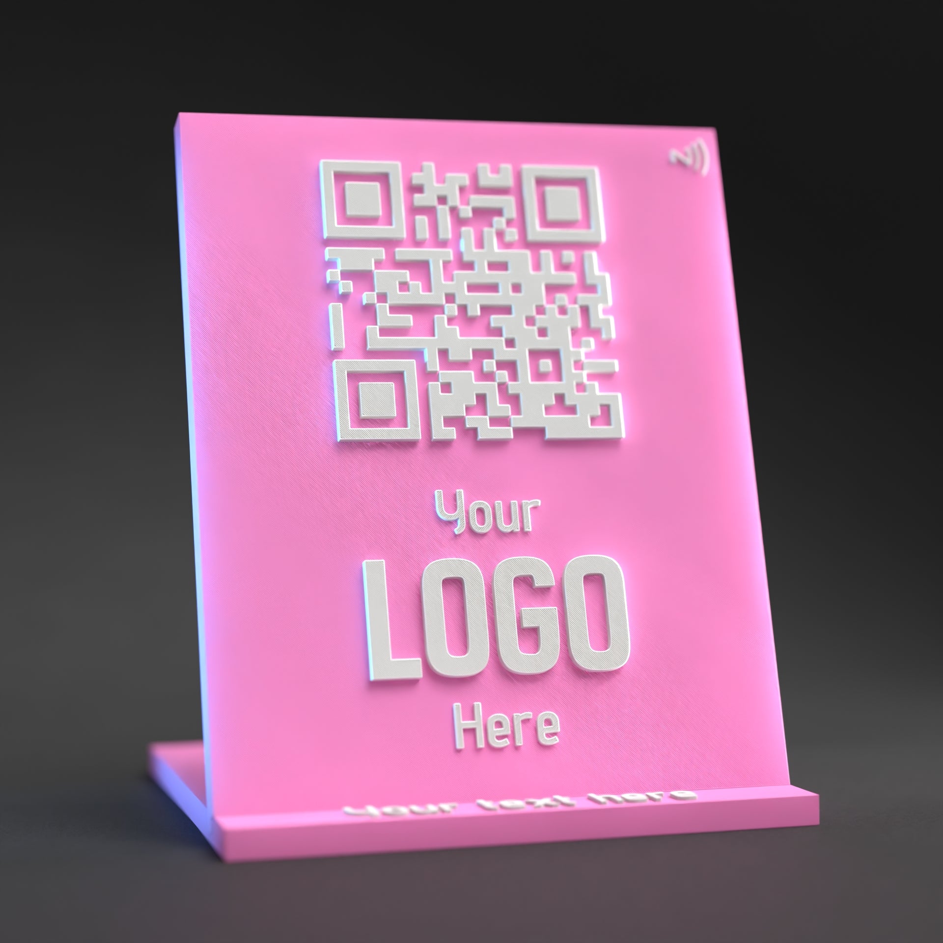 Large Qr Code Stand with NFC Chip - Custom Qr Stands