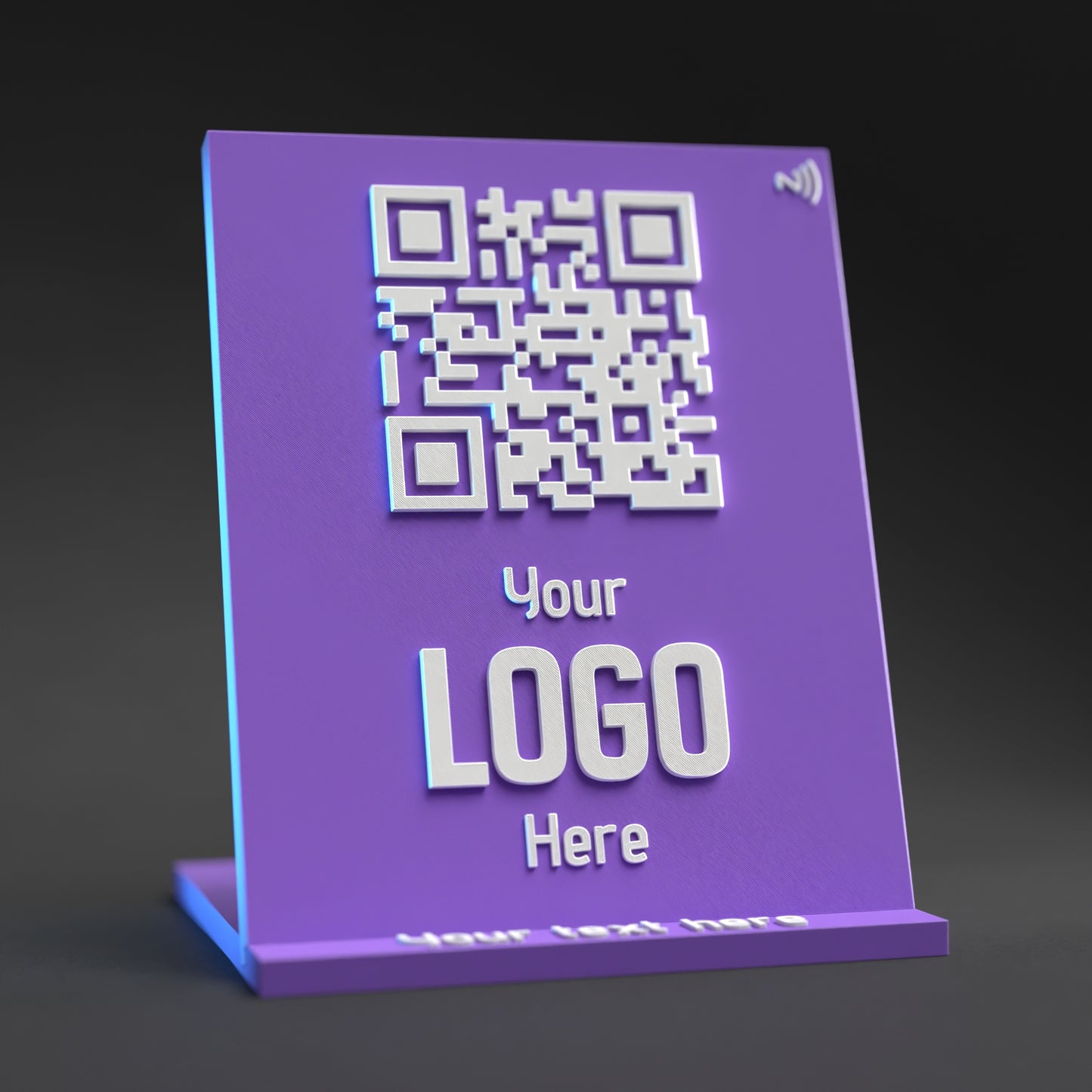 Large Qr Code Stand with NFC Chip - Custom Qr Stands