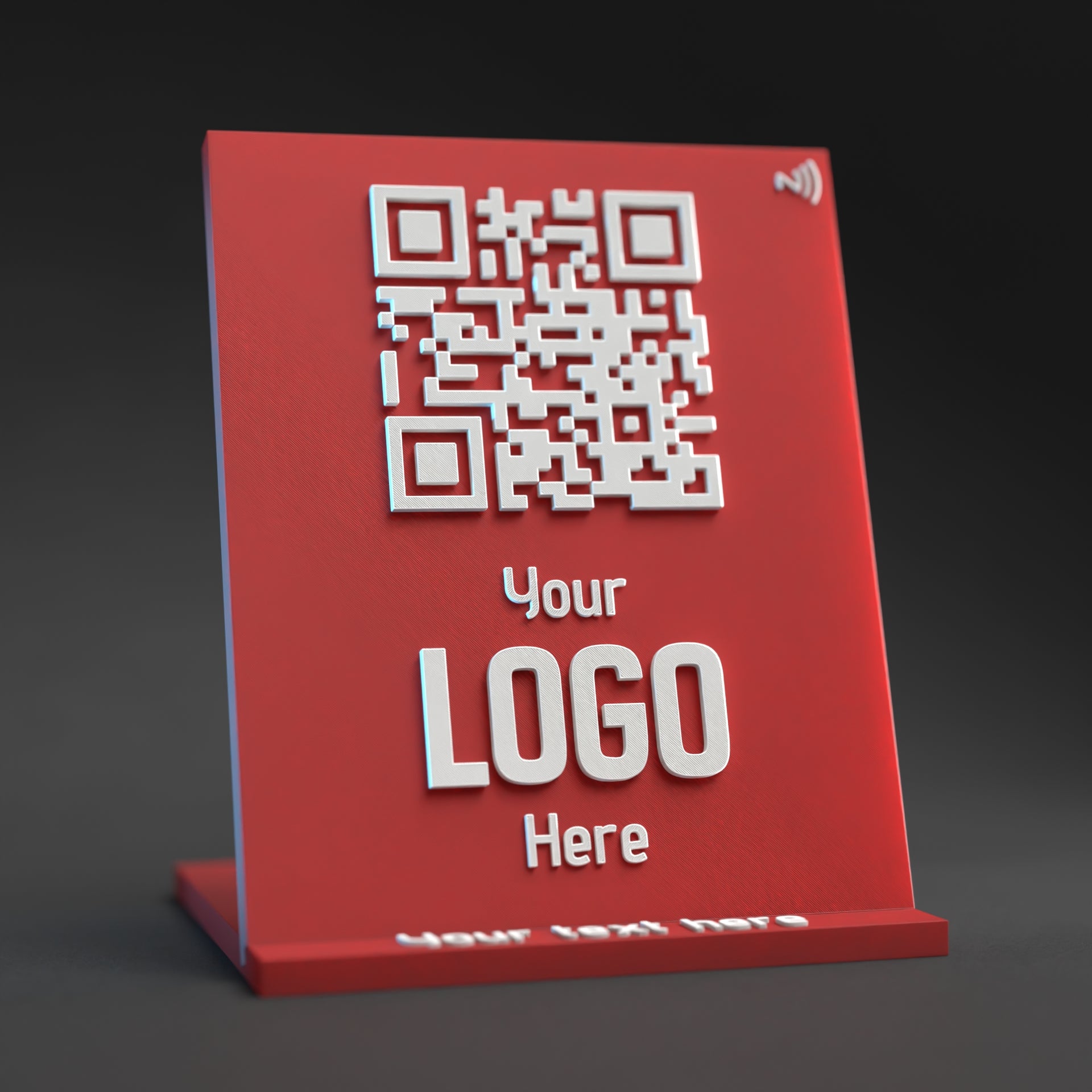 Large Qr Code Stand with NFC Chip - Custom Qr Stands