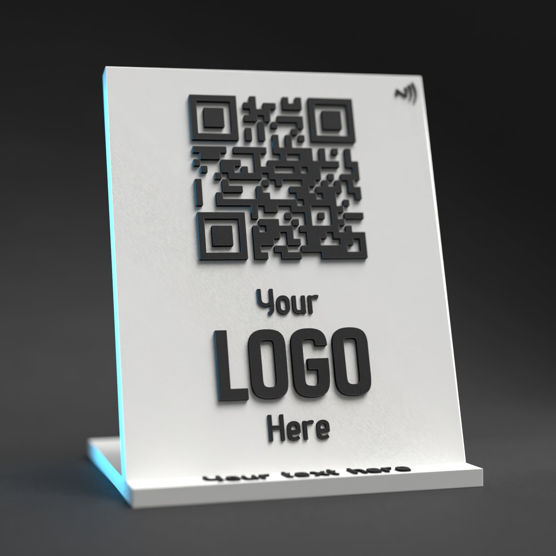 Large Qr Code Stand with NFC Chip - Custom Qr Stands