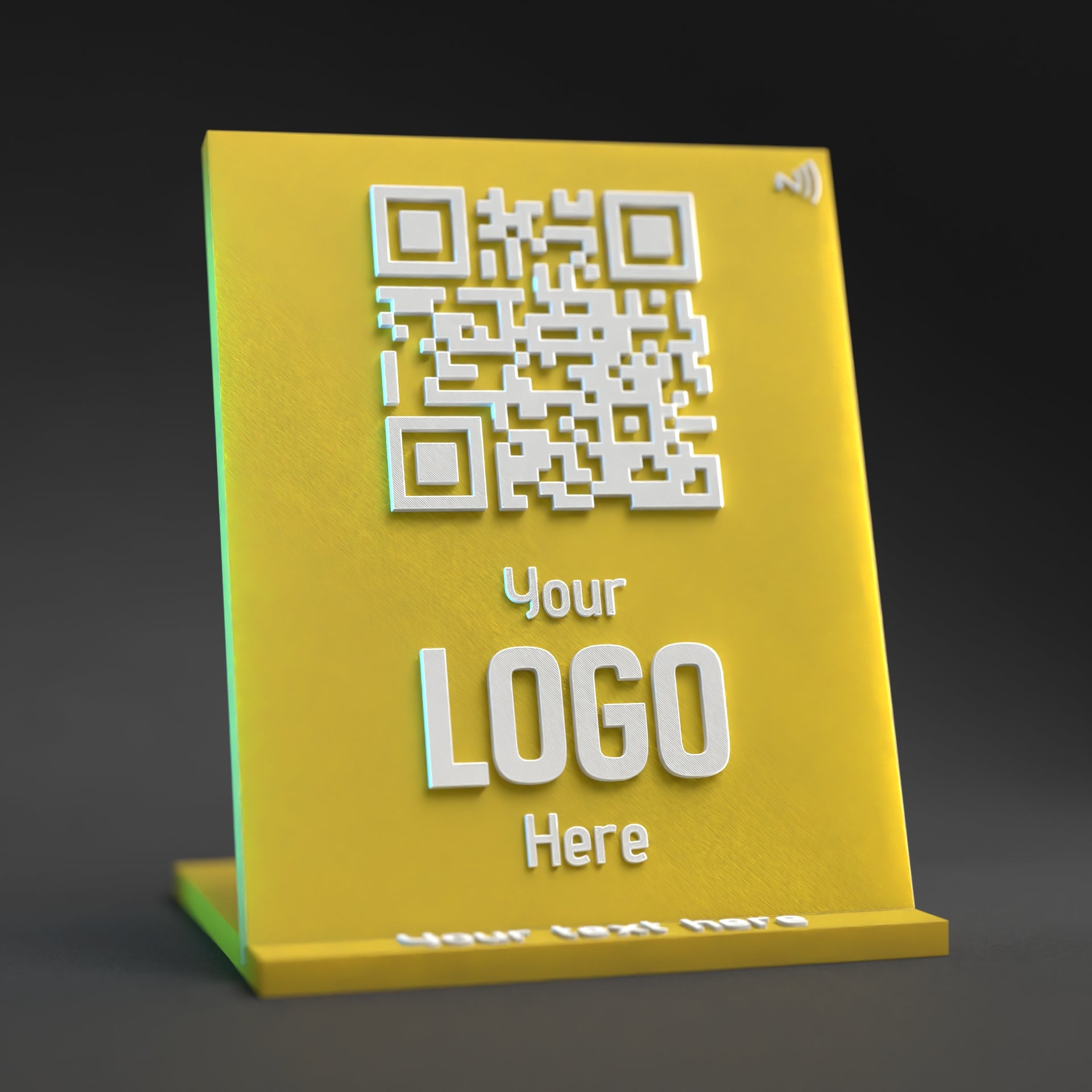 Large Qr Code Stand with NFC Chip - Custom Qr Stands