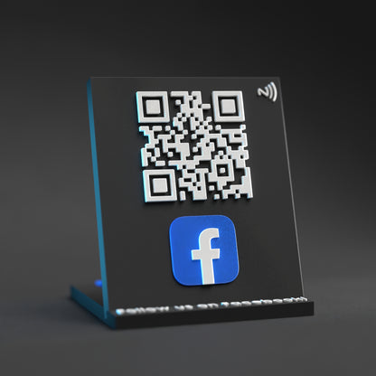 Social Media Qr Code Stands with NFC Chip - Custom Qr Stands