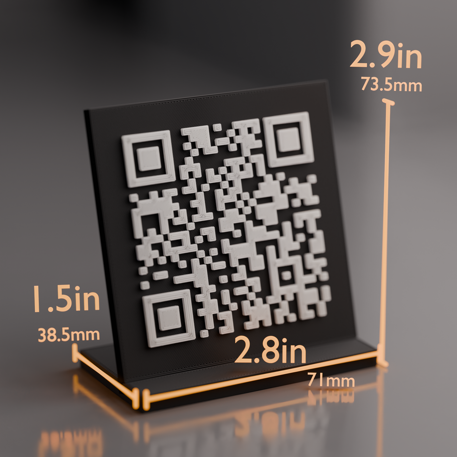 Dimensions for 20 Pack of Mini Qr Code Stands with NFC Chip - Get google reviews, boost website traffic, advertise social medias, and market your brand better.