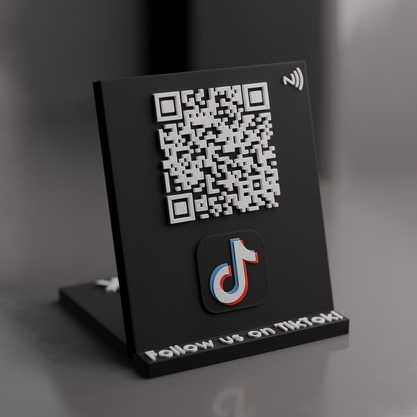 Tik Tok QR-Code-Ständer mit integriertem NFC-Chip