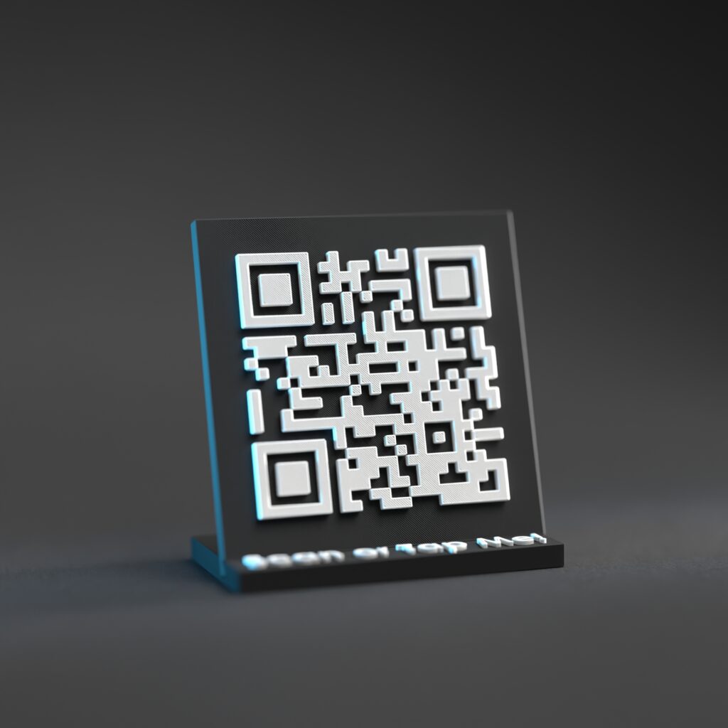black mini qr stand