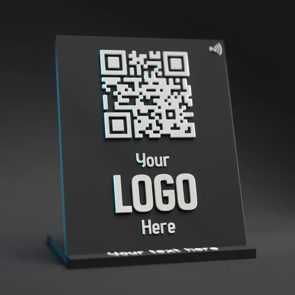 large black custom qr stands